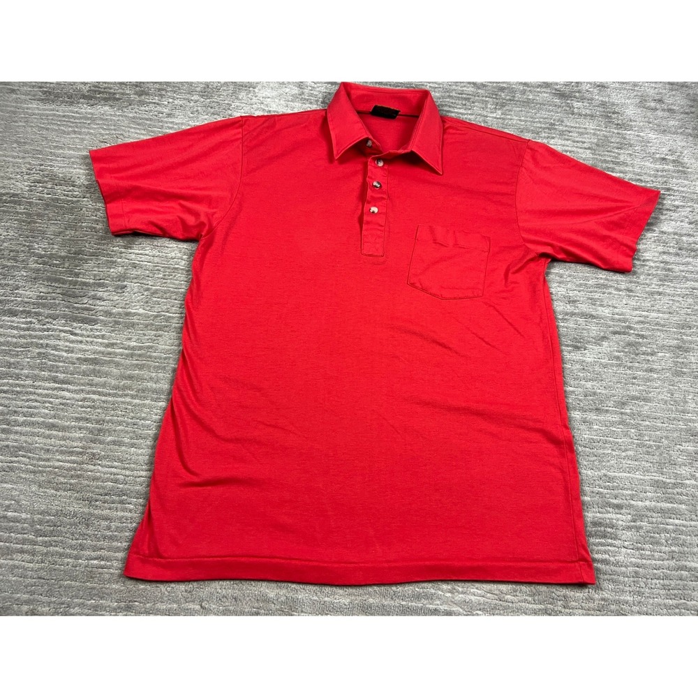 Chip Beck Polo Shirt Mens Large Red Vintage Short Sleeve Pocket Classic Golf‎